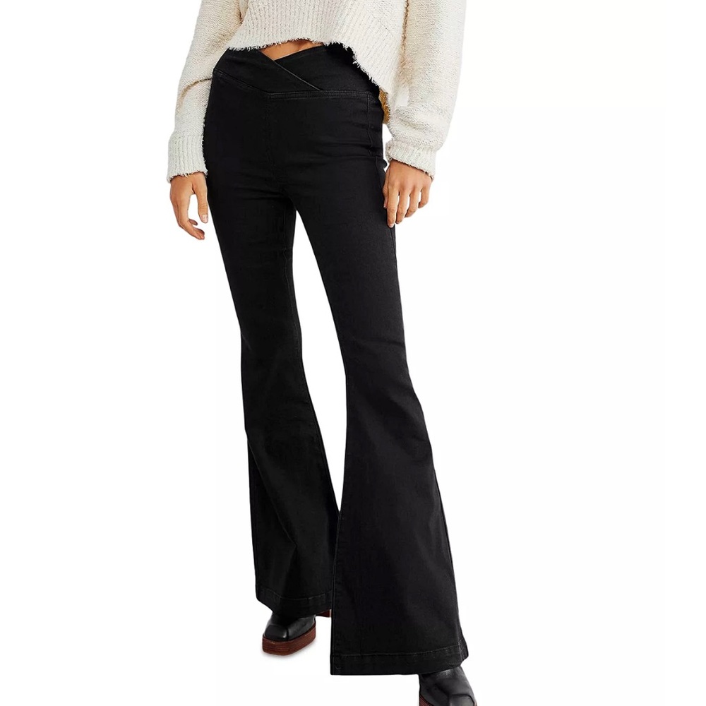 Flare leather pants